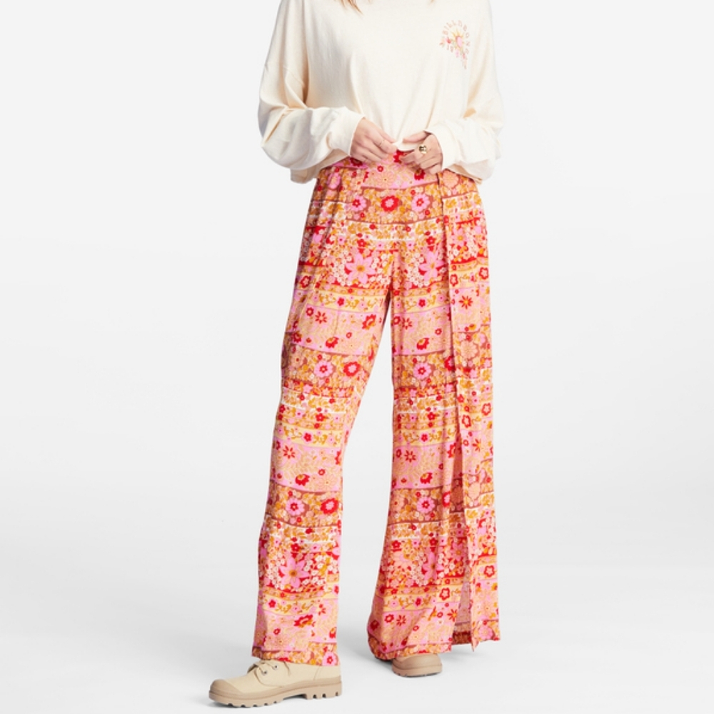 Billabong wide leg floral pants L